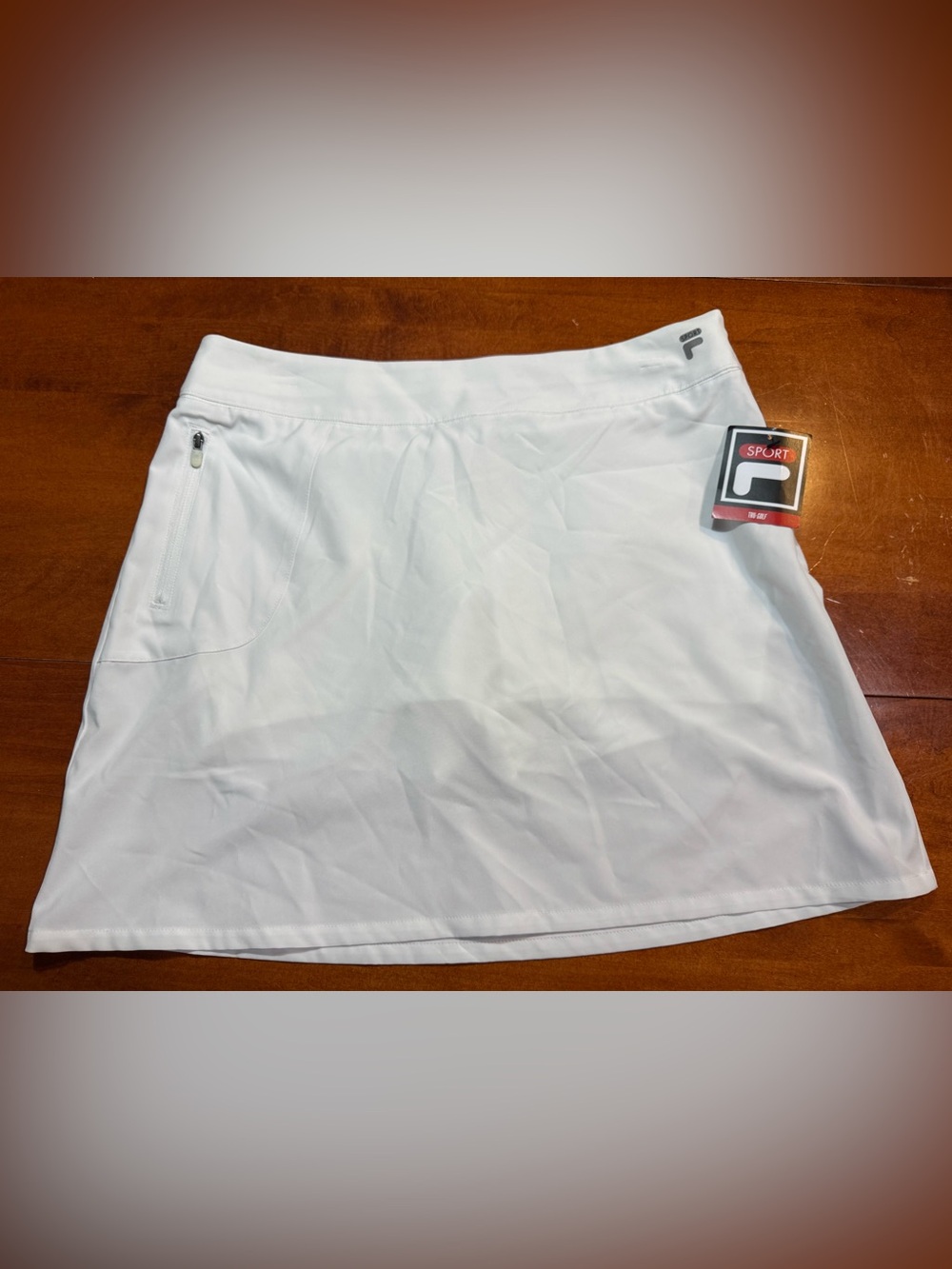 Fila White Women's Athletic Skort with Zip Pocket NWT medium
